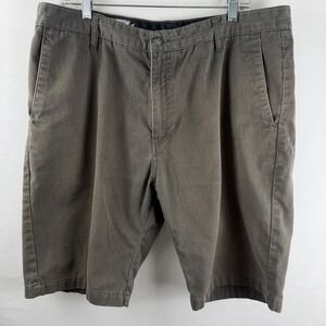 Volcom Shorts Mens Gray Corpo Class Chino Flat Front Skate Cotton Poly Sz‎ 36